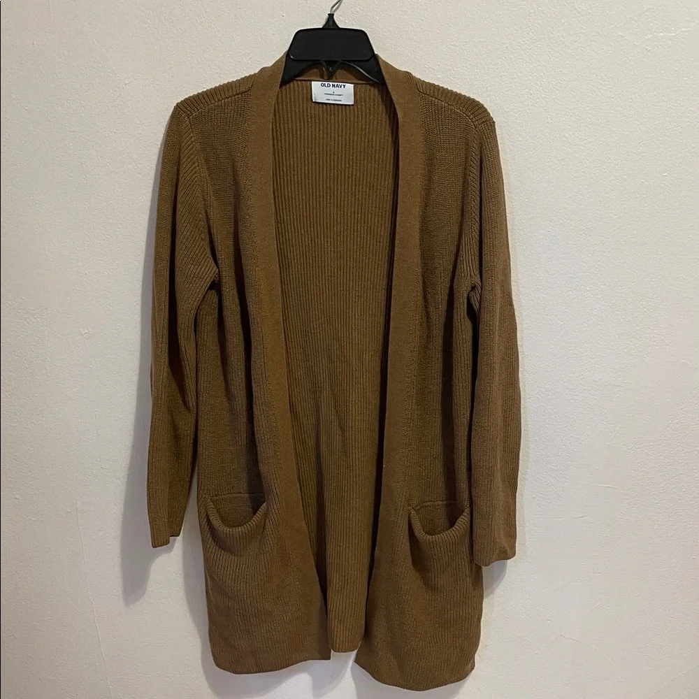 Old Navy Brown Open-Front Long Cardigan